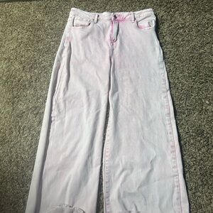 Blush Pink Women's Wide Leg Jeans